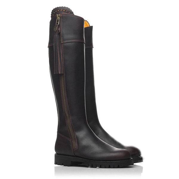 Tall metal embellished low square heel boots - Mubimart
