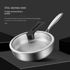 316L Stainless Steel Frying Uncoated Household Pan - Mubimart - Stainless Steel Cookware 