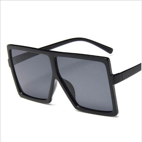 Oversized Women Sunglasses Square Brand Designer Big Frame - Mubimart