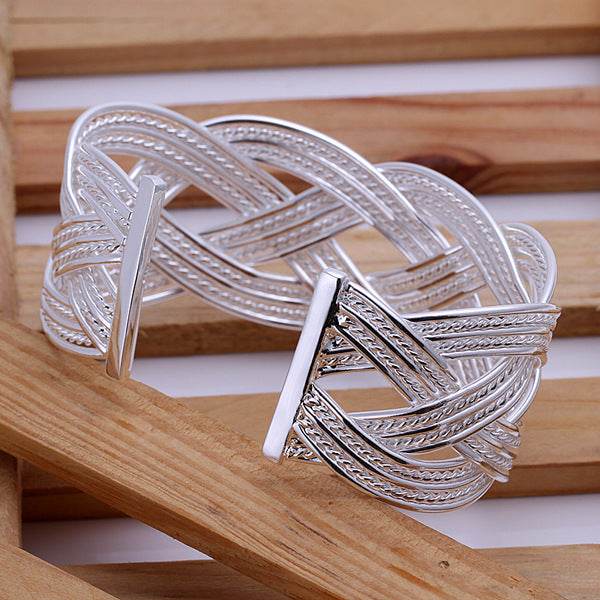 Silver Bangle Bracelet - Mubimart