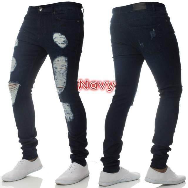 Pants Jeans For Mens Trousers Spring Plussize Blue grey - Mubimart