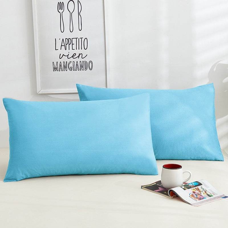 Pure Color Cotton Pillowcases A Pair Of Hotel Hotel Cotton 48X74CM - Mubimart