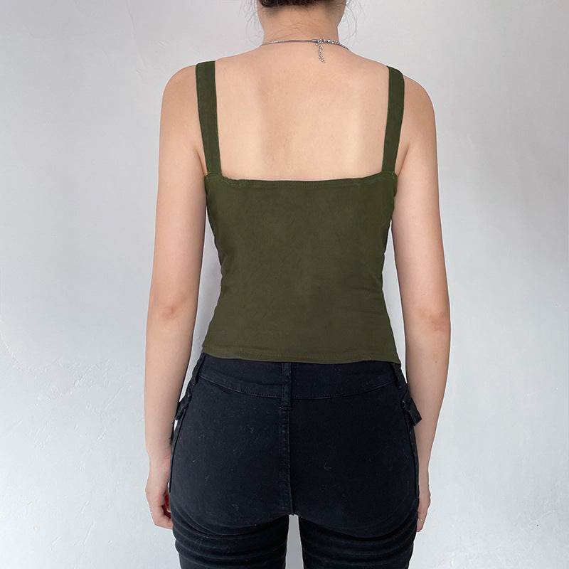 Crossed Corns Lace-up Bra Work Dress Women's Vest - Mubimart
