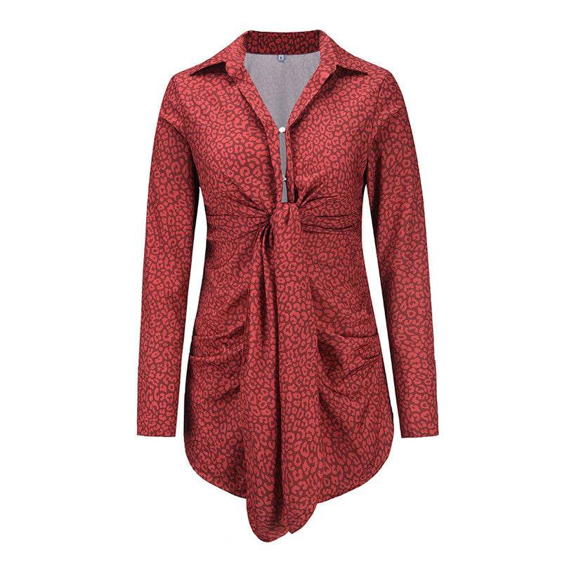 Fashion Sexy Slim Dress Plus Size Printed Shirt - Mubimart