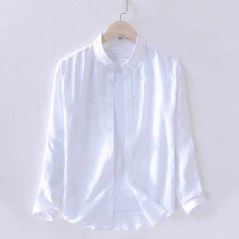 Long sleeve linen shirt - Mubimart