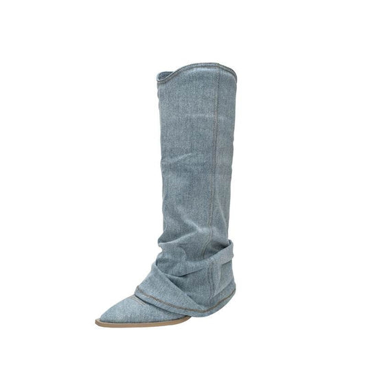 Fashion Retro All-match Cowboy Boot - Mubimart