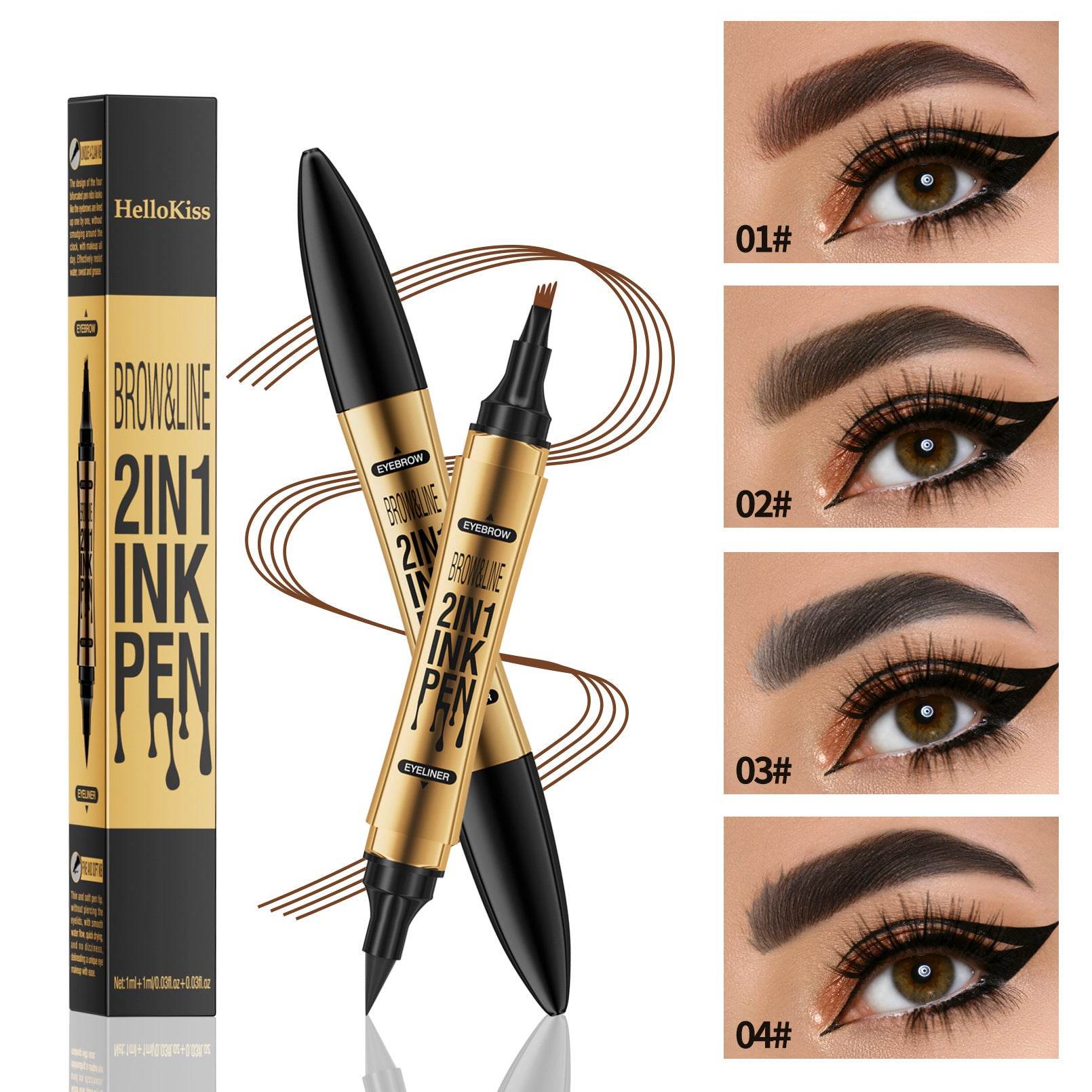 Eyeliner Eyebrow Pencil Two-in-one - Mubimart