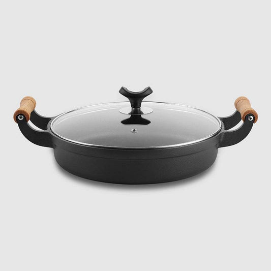 31cm Cast Iron Pot Thickened Binaural Pan Uncoated - Mubimart