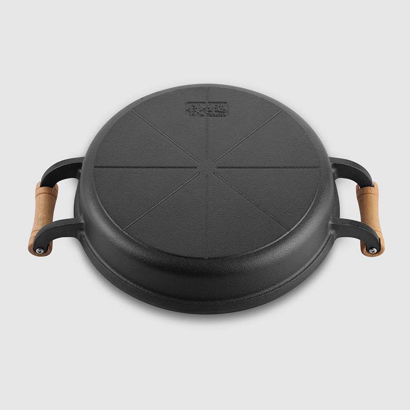 31cm Cast Iron Pot Thickened Binaural Pan Uncoated - Mubimart
