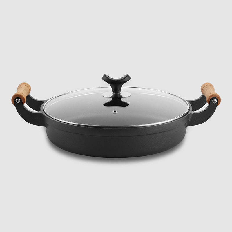 31cm Cast Iron Pot Thickened Binaural Pan Uncoated - Mubimart -  