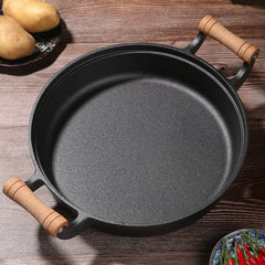 31cm Cast Iron Pot Thickened Binaural Pan Uncoated - Mubimart - Cast Iron Pans 