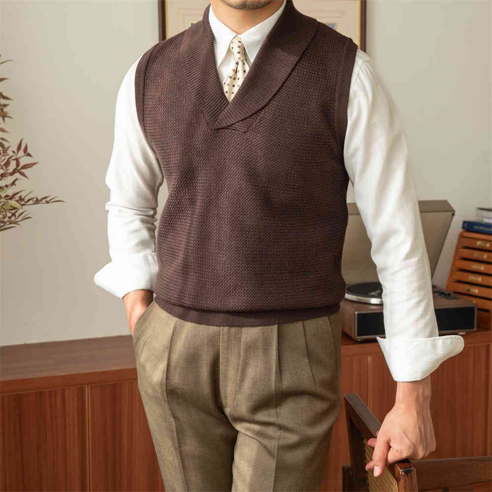 Casual Retro Warm Sweater Vest - Mubimart