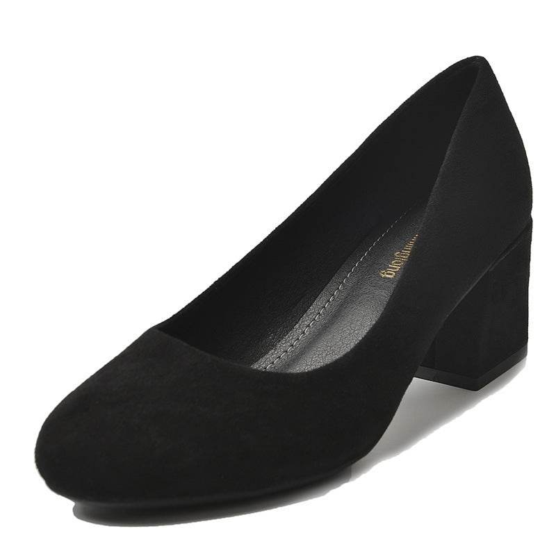 New Women's Black Professional High Heel Work Shoes - Mubimart