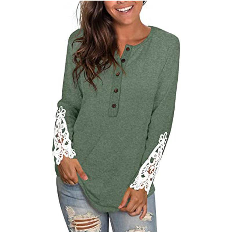 Fashion Lace T-shirt Top For Women - Mubimart