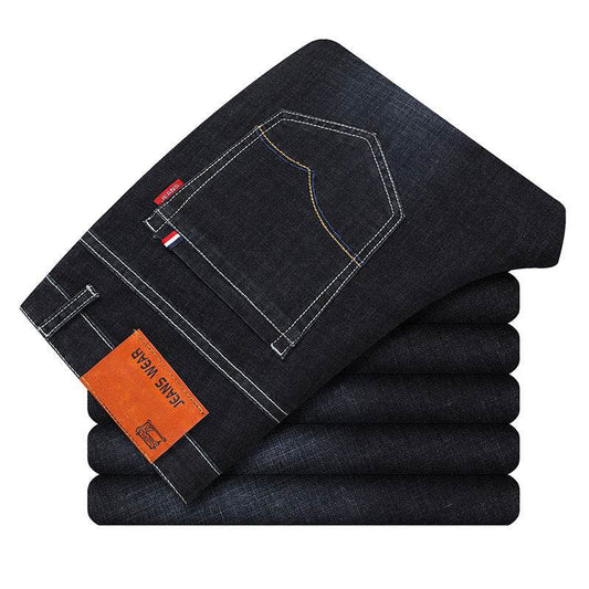 Men's straight-leg slim-fit jeans - Mubimart