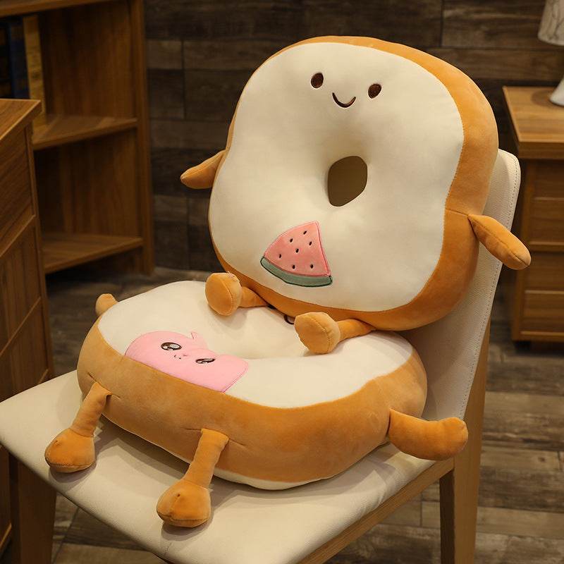 Cute Cartoon Fruit Animal Bread Futon Mat Creative Sliced Toast Floor Mat Pillow Cushion - Mubimart