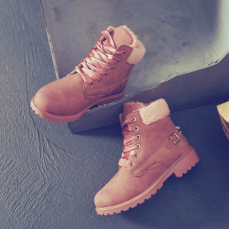 Plus velvet warm short boots rivet women boots - Mubimart