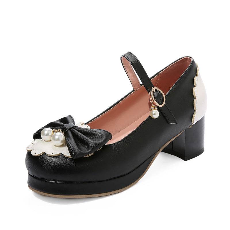 Sweet bow Mary Jane shoes - Mubimart
