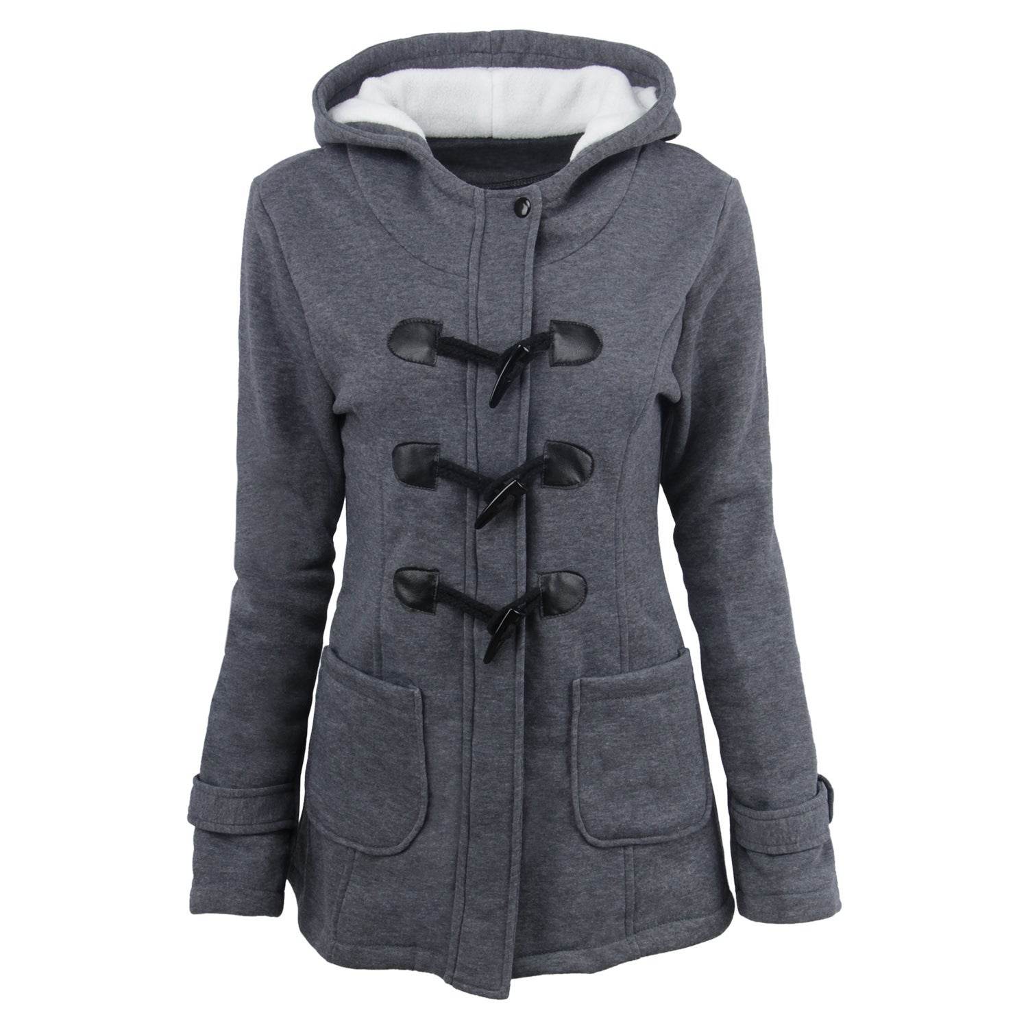 warm winter fur collar jackets women new horn button Long down coat women parka Plus Size female parka hoodies Women - Mubimart