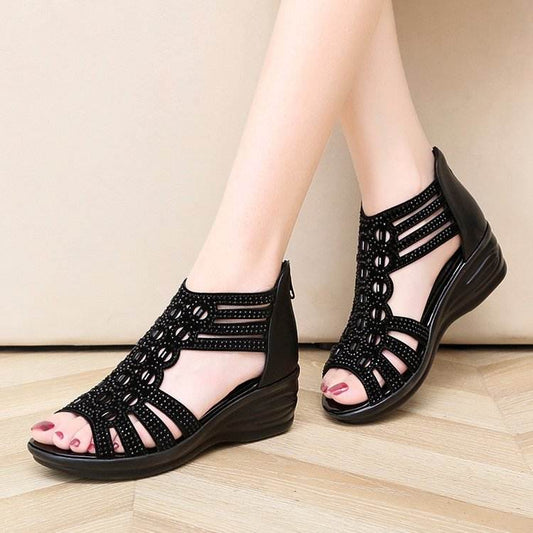 Fishbill wedge sandals - Mubimart