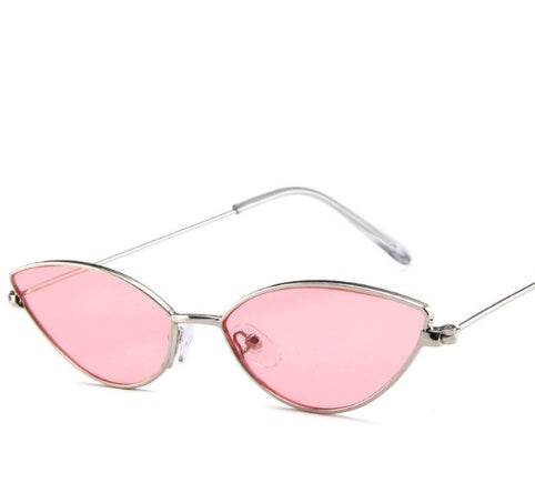 New Cute Sexy Sunglases Retro Cat Eye Sunglasses Women Metal Triangle Vintage Cateye Sun Glasses Female - Mubimart