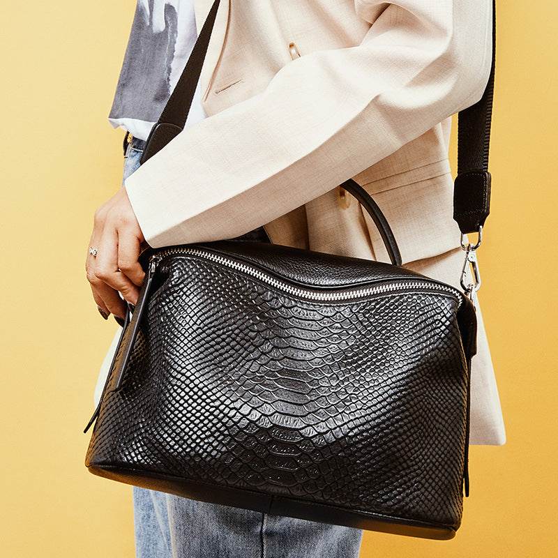 Ellyna Leather Satchel - Mubimart