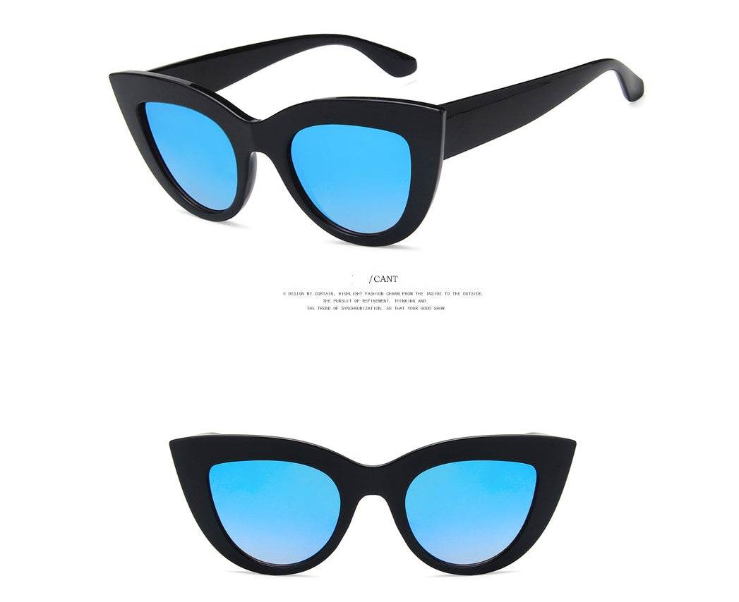 European and American retro cat eye sunglasses trend wild style sunglasses - Mubimart