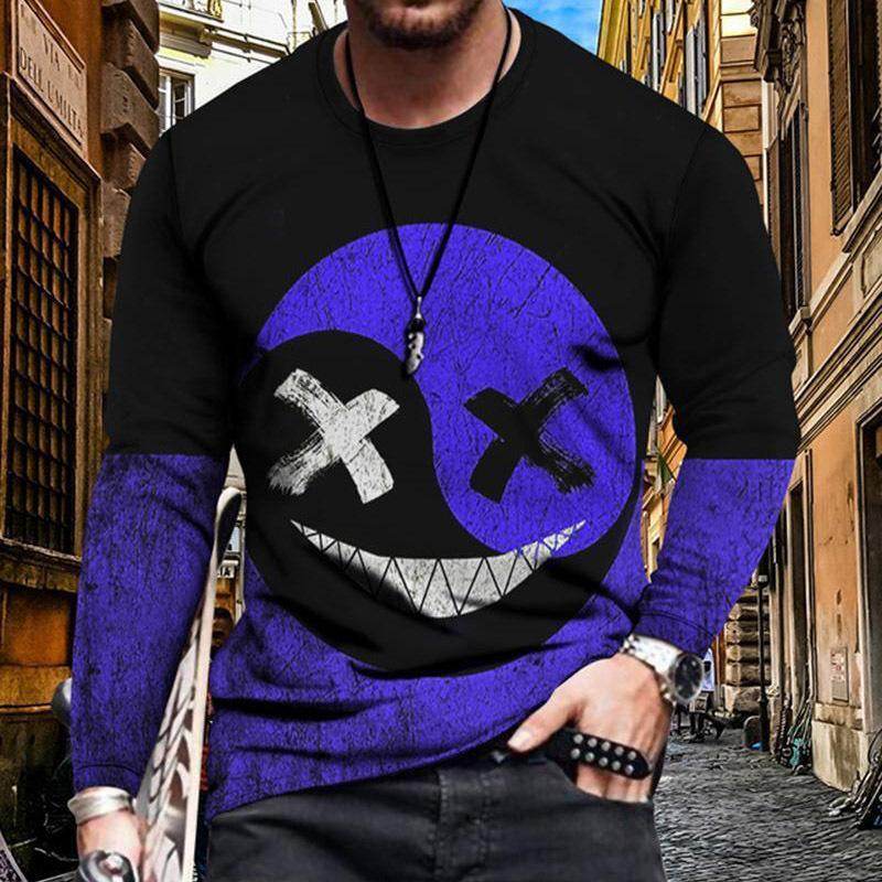 Mens Letter Crew Neck Slim Fit Casual Print T Shirt - Mubimart
