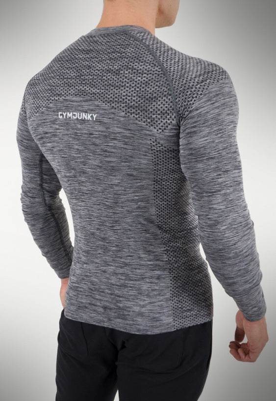 Workout Exercise T-shirt High Elastic Tights Long Sleeve Bottoming Shirt - Mubimart
