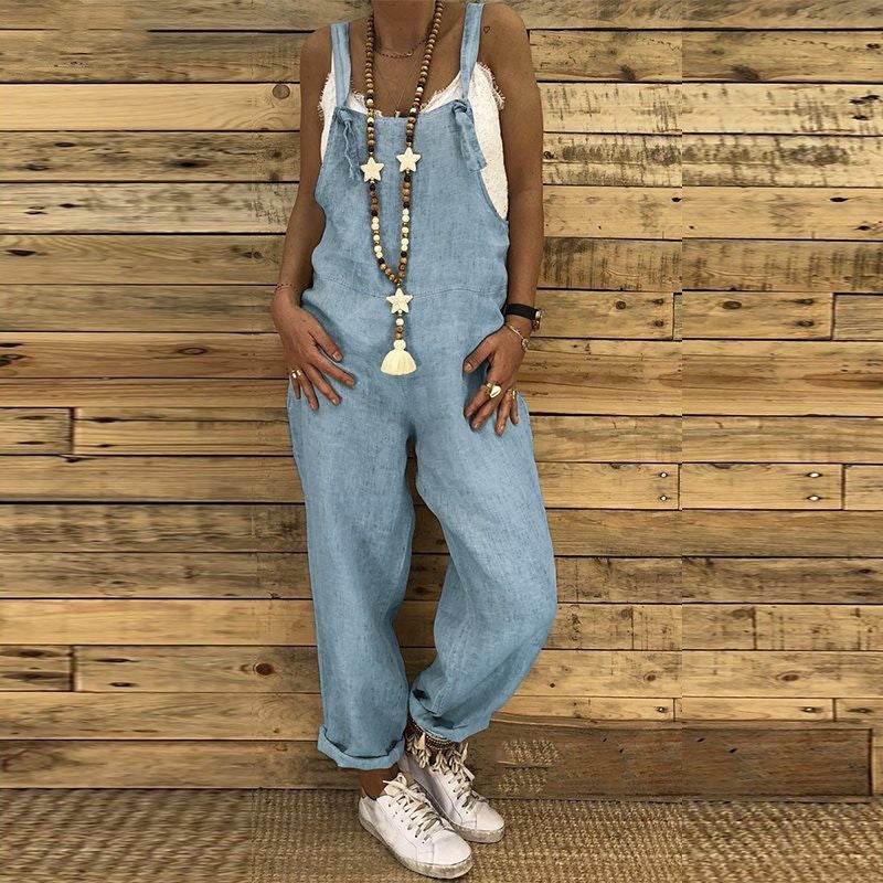 Loose casual plus size fall / winter jumpsuit - Mubimart