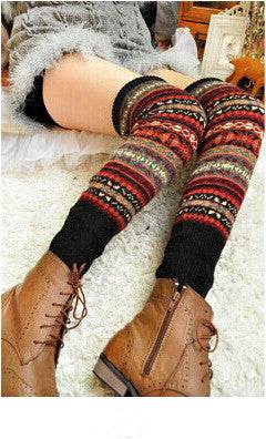 Warm thick cotton socks color knee pads boots socks - Mubimart