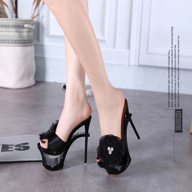 Slip-on stiletto heel pumps - Mubimart