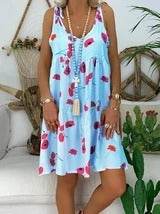 Flower Vest Camisole Dress - Mubimart