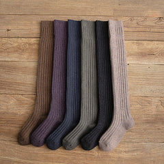 Simple College Wind Over The Knee Socks - Mubimart -  