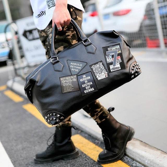 Leather gym bag - Mubimart