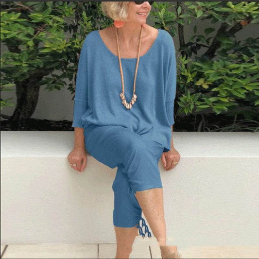 Top Capris Casual Suit For Women - Mubimart