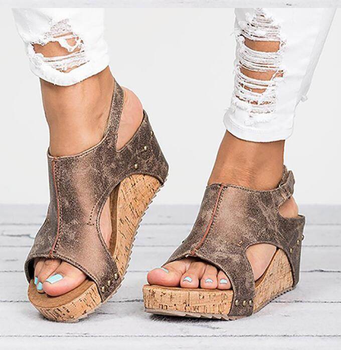 Fashion Women Platform Sandals Peep Toe Spartan Sandals Women Summer Wedges High Heel Shoes - Mubimart