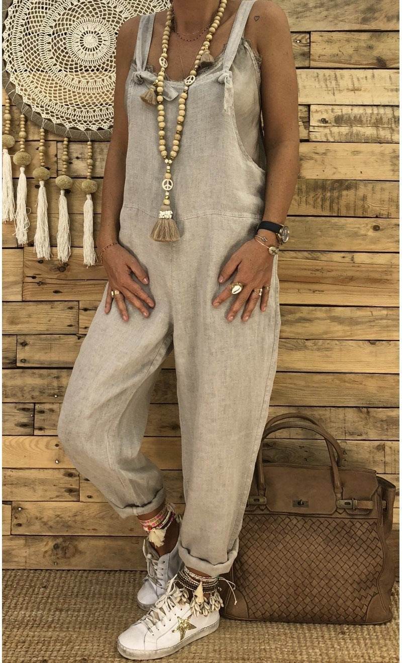 Loose casual plus size fall / winter jumpsuit - Mubimart