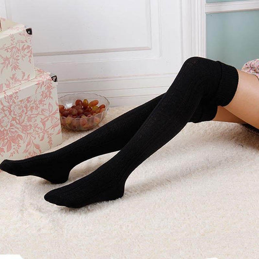 Long knee stockings high tube stockings Japanese women's socks stacked stockings thigh socks - Mubimart
