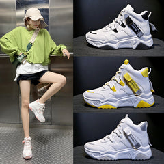 High-top sneakers, white shoes, women