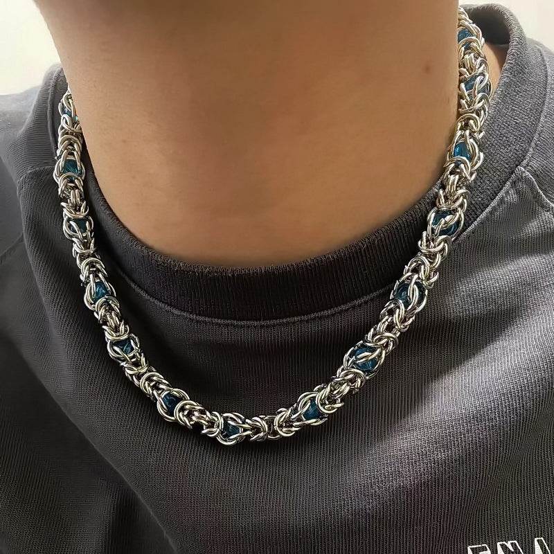 Sapphire Splice Necklace For Men - Mubimart