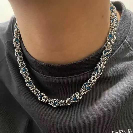 Sapphire Splice Necklace For Men - Mubimart