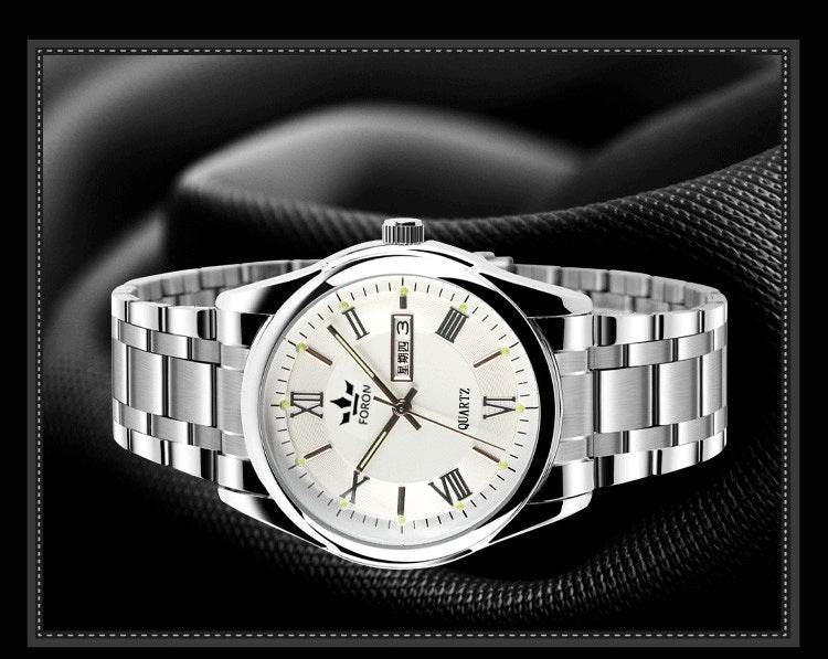 High grade brand watches, men's fashionable quartz watches, waterproof machinery, luminous calendar, business belts, foreign trade watches - Mubimart