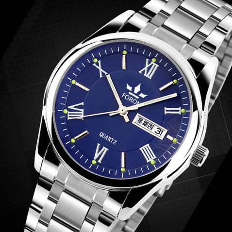 High grade brand watches, men's fashionable quartz watches, waterproof machinery, luminous calendar, business belts, foreign trade watches - Mubimart