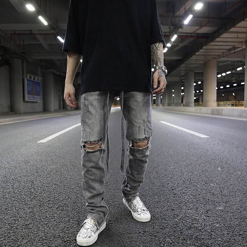 Zippered Jeans - Mubimart