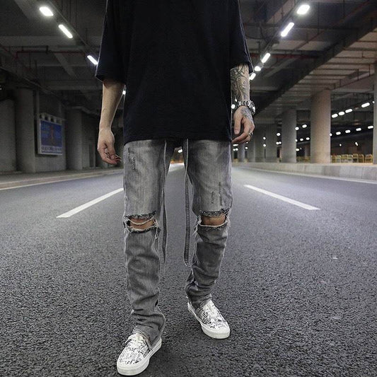 Zippered Jeans - Mubimart