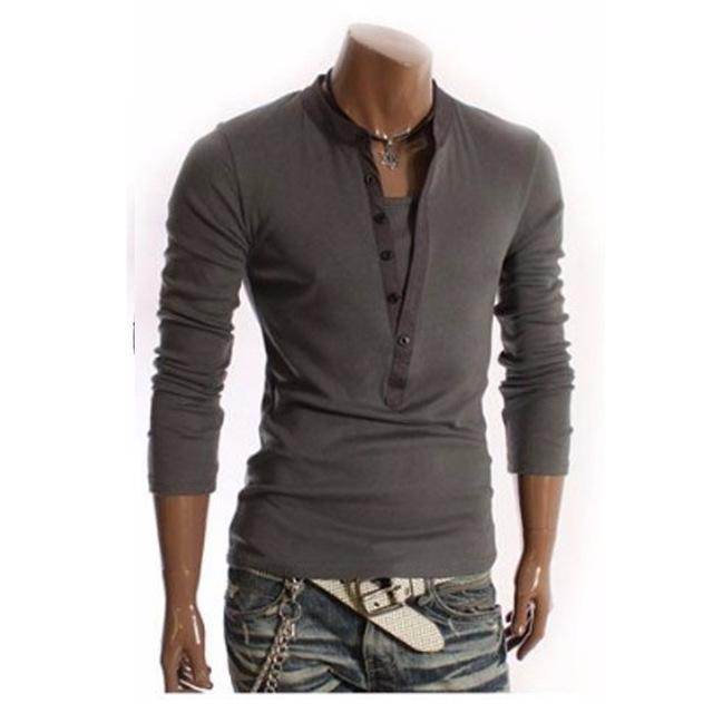 British Style Mens V-neck T-Shirt - Mubimart