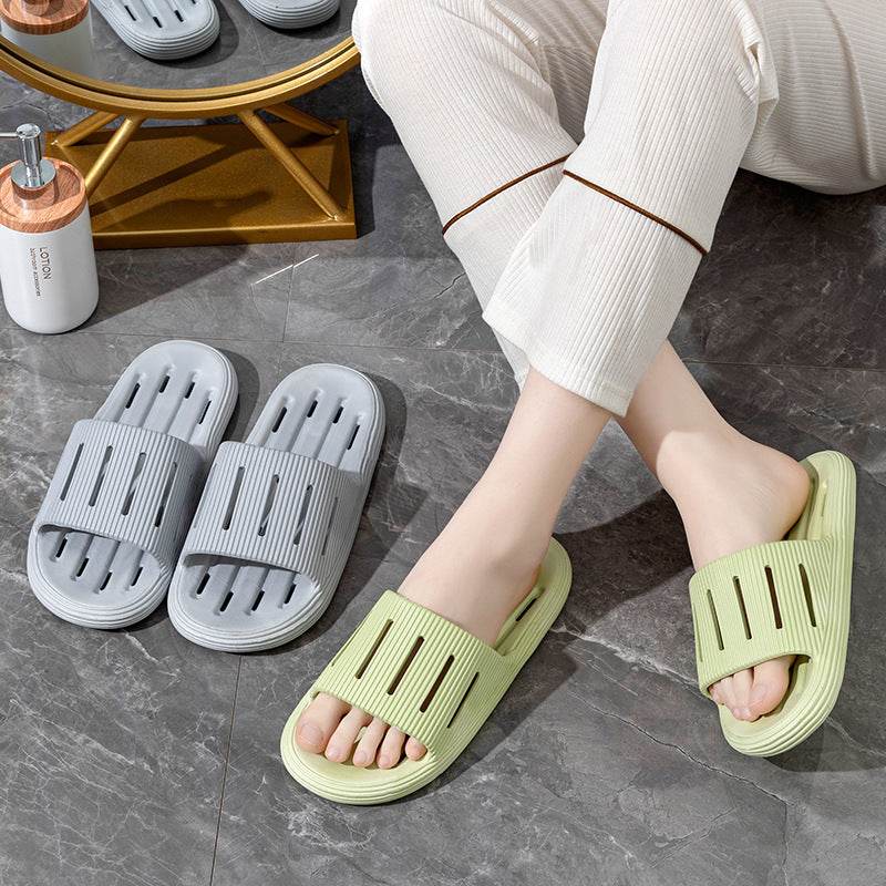 Summer Home Slippers With Hollow Sole Design Non-slip Floor Bathroom Slipper For Women Men's House Shoes - Mubimart