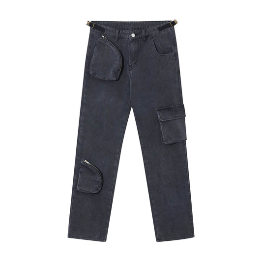 Mens Fashion Casual Loose Straight Jeans - Mubimart
