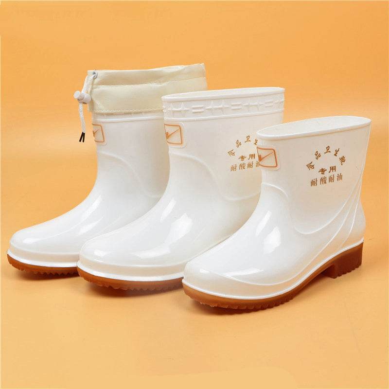 Short White Rain Boots For Men and Women - Mubimart